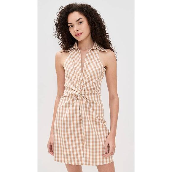 Cinq a Sept  Mckenna Gingham Denim Dress in Sahara 10 - Picture 5 of 6